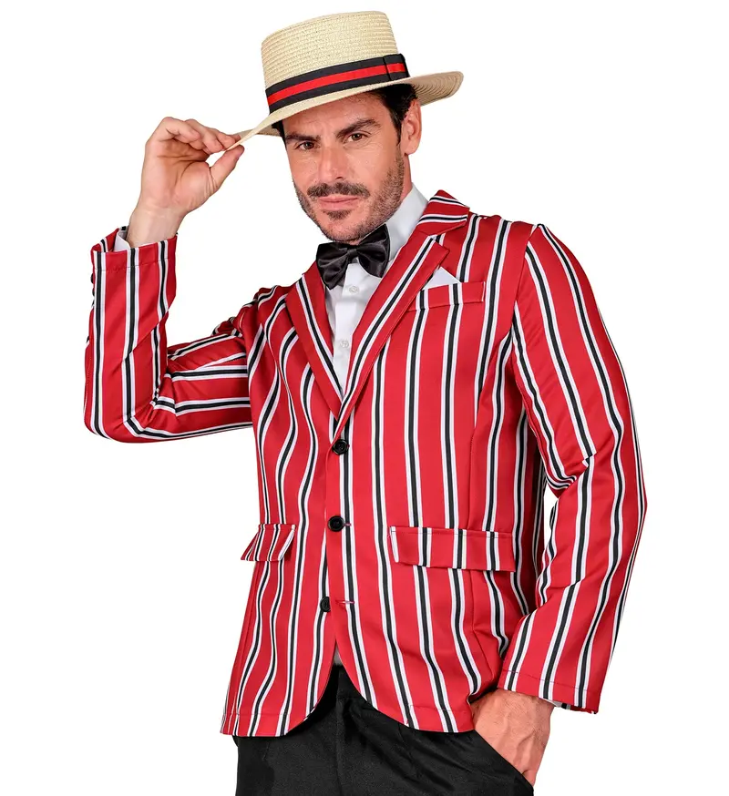 COSTUME ANNI 20 DA UOMO GIACCA RIGATA E CAPPELLO