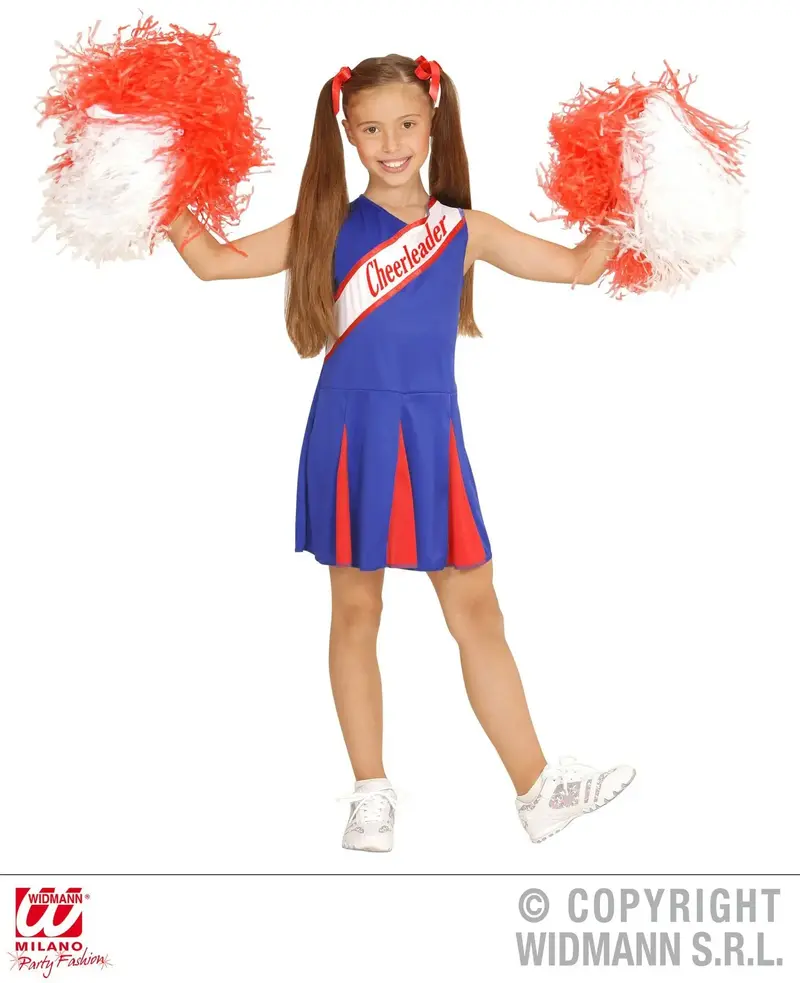 Costume CHEERLEADER blu rossa bambina