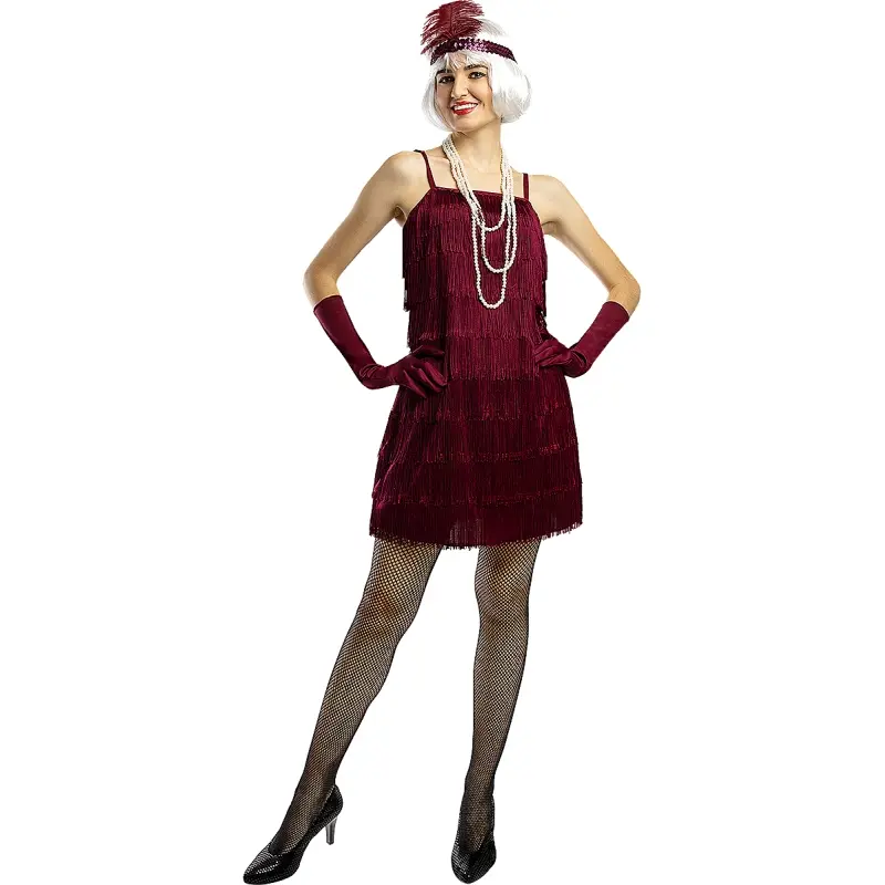 Costume da Charleston Frange Granata per donna