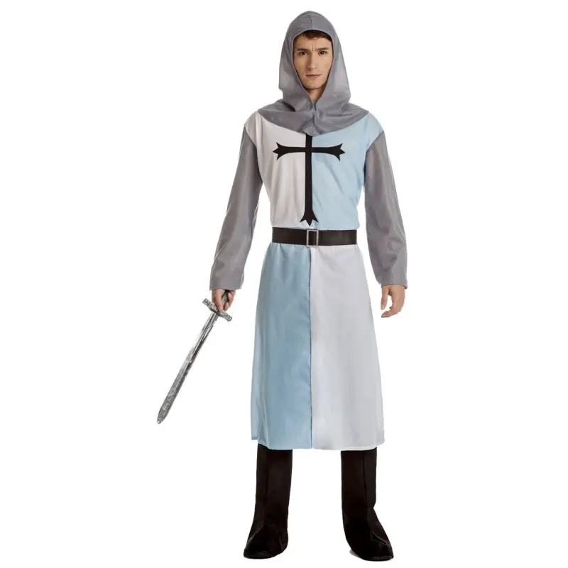 Costume da Crociato Blu Medievale per uomo