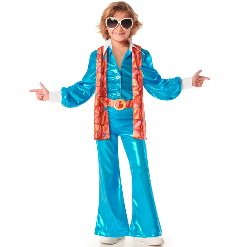 Costume da Disco blu anni ’70 per bambino