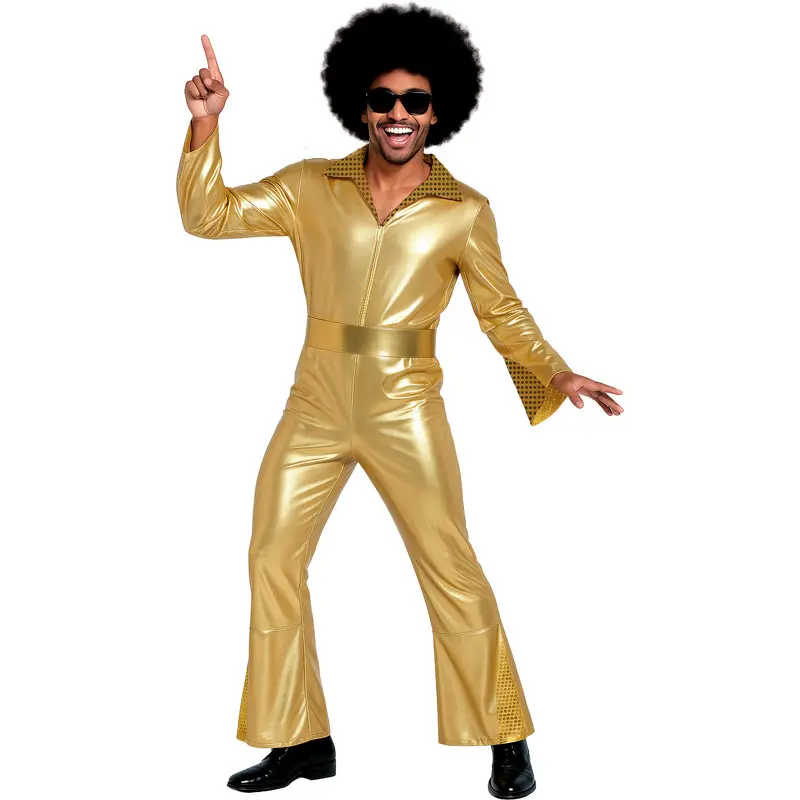Costume da Disco Cowboy oro per uomo