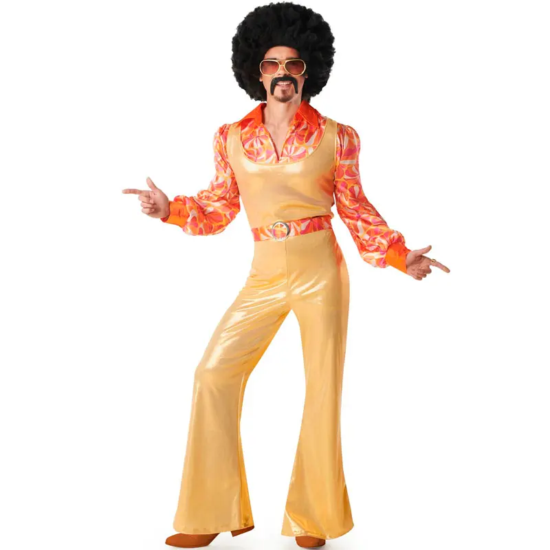 Costume da Disco dorato anni '70 per uomo