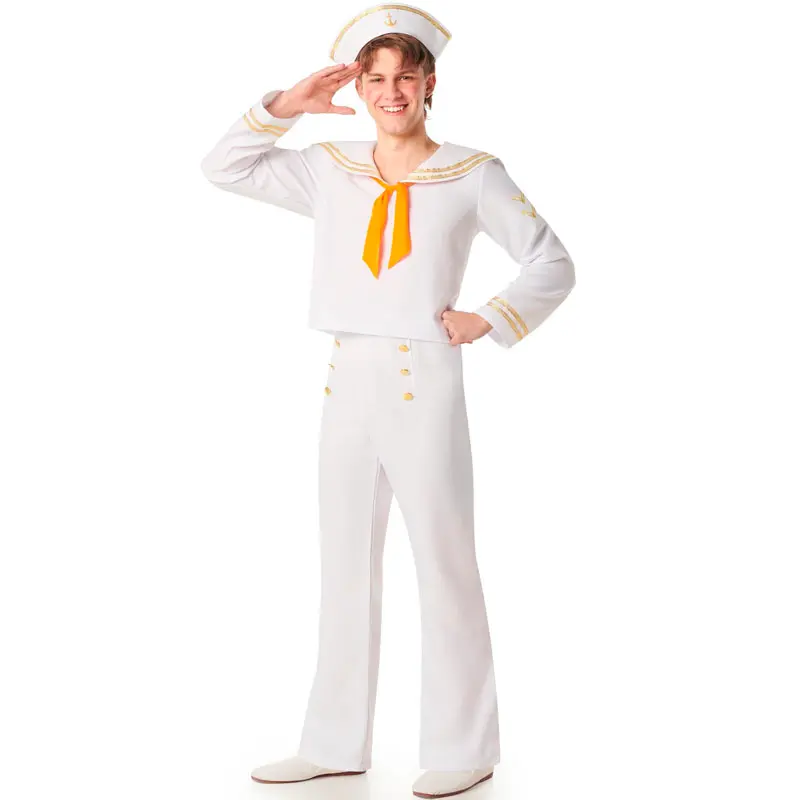 Costume da Marinaio bianco e dorato per uomo