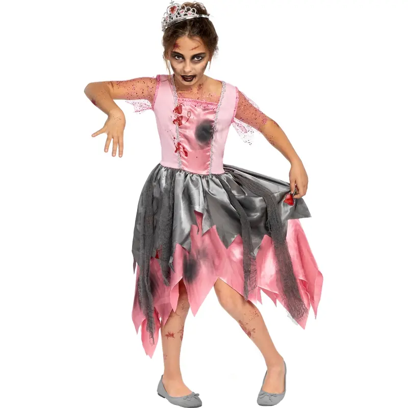 Costume da Principessa Zombie Rosa per bambina