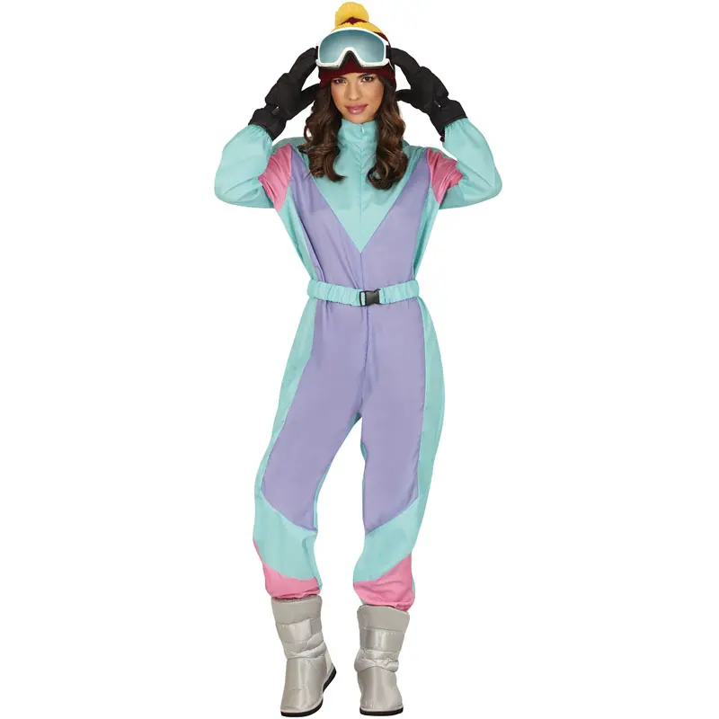 Costume da Sciatrice retrò blu per donna