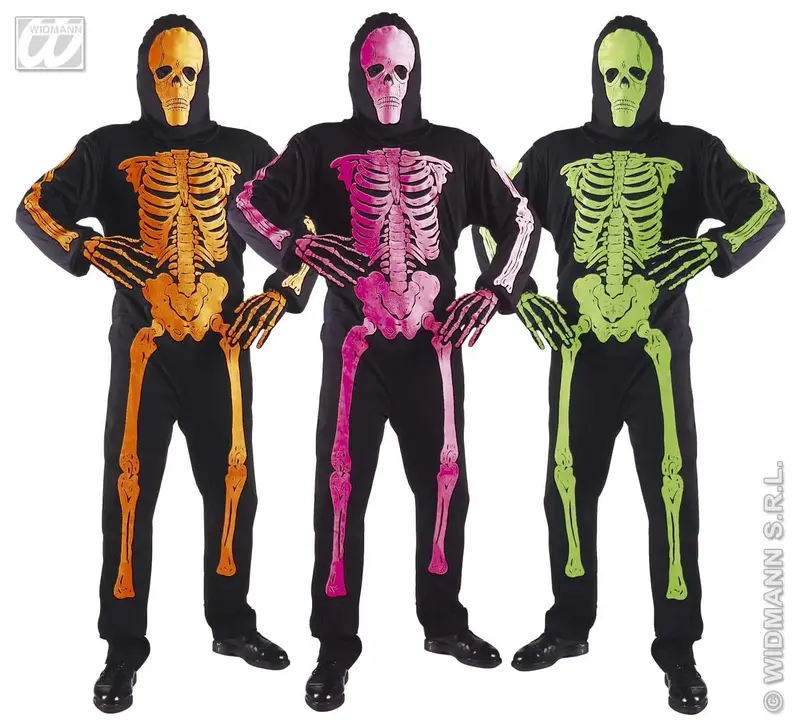 Costume scheletro neon 3D