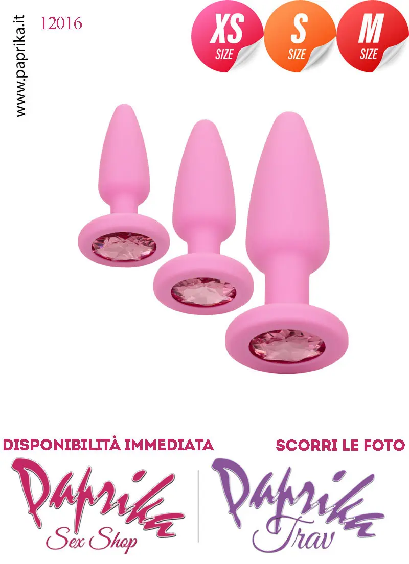 Kit Prima Volta Anale 3 Plug ExtraSmall Small Medium Silicone Gioiello