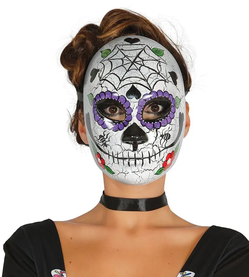 Maschera DIA DE LOS MUERTOS occhi viola