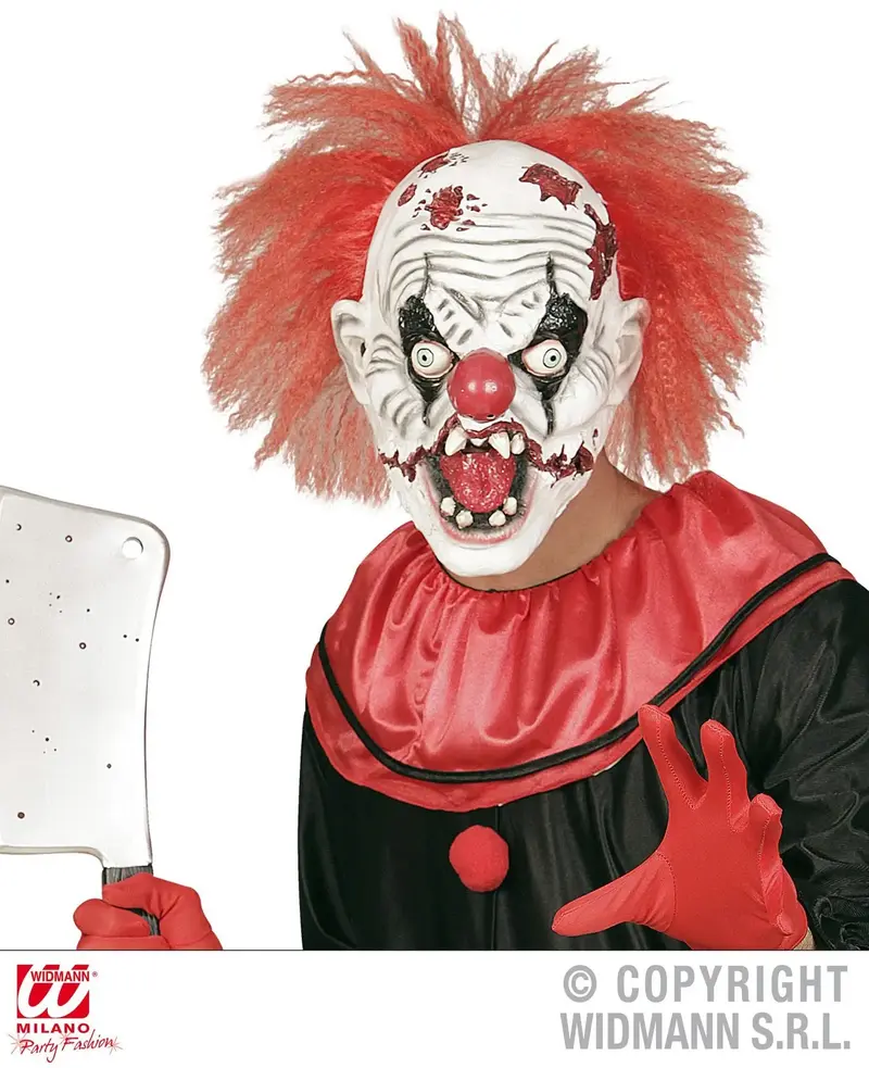 Maschera KILLER CLOWN con capelli