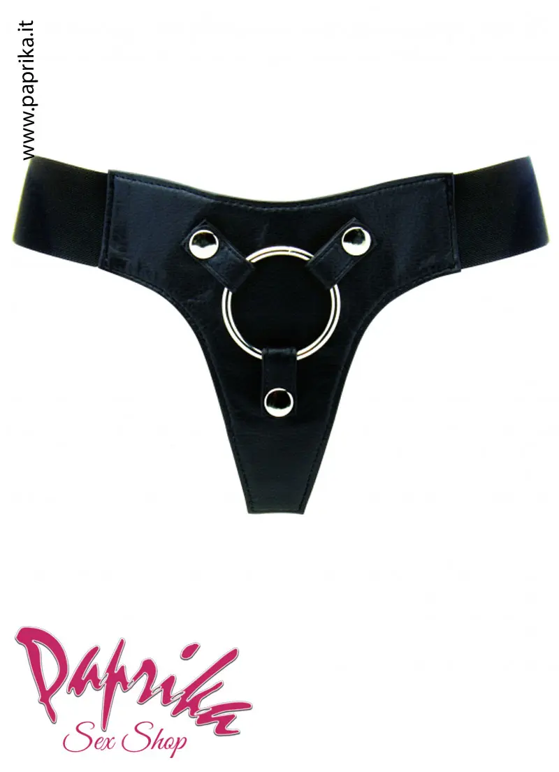 Mutanda Universale Strap-On Ecopelle Imbottitura Interna Anello Acciaio