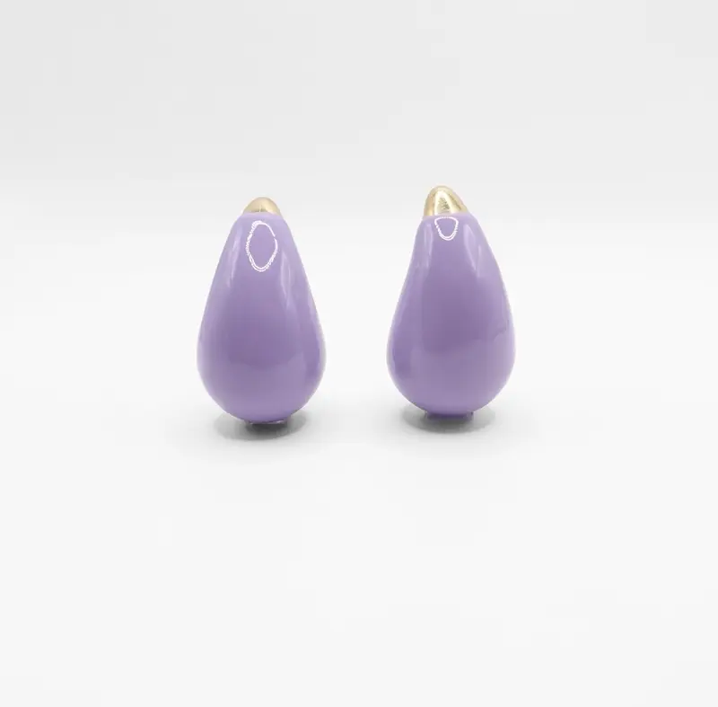Orecchini a goccia smaltato Viola