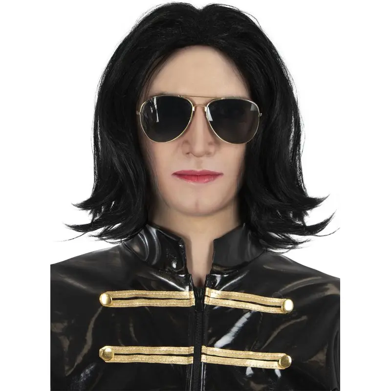 Parrucca liscia e occhiali di Michael Jackson