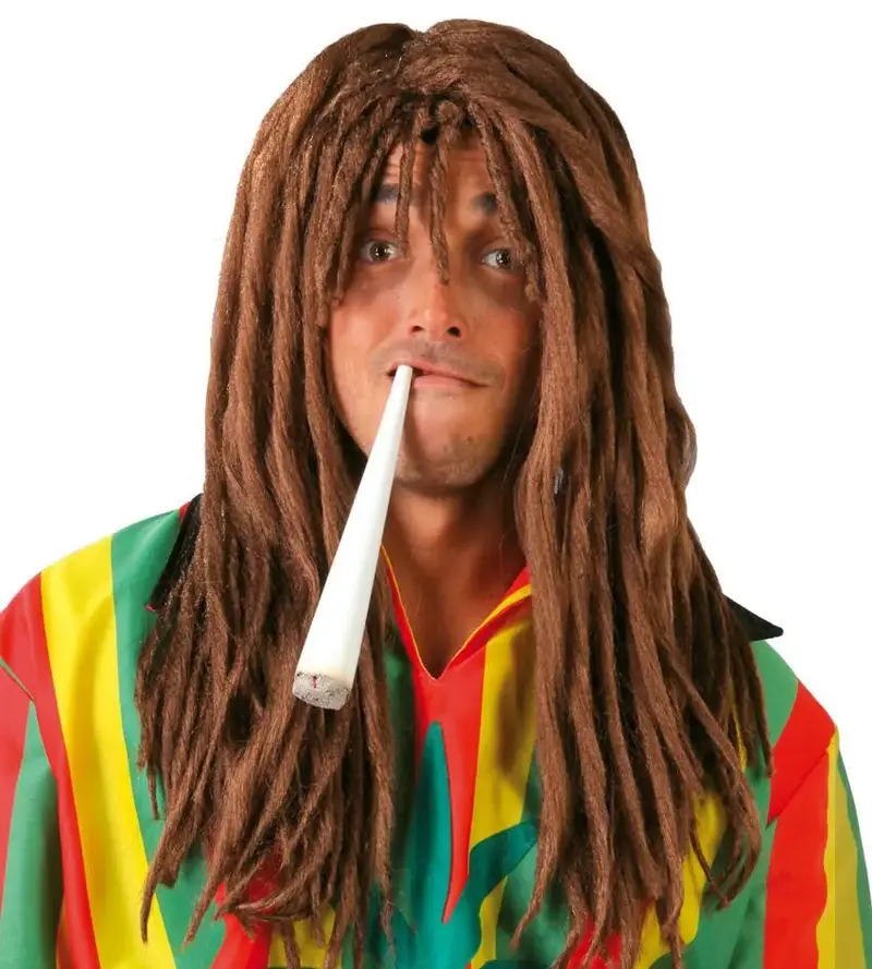 Parrucca rasta castana