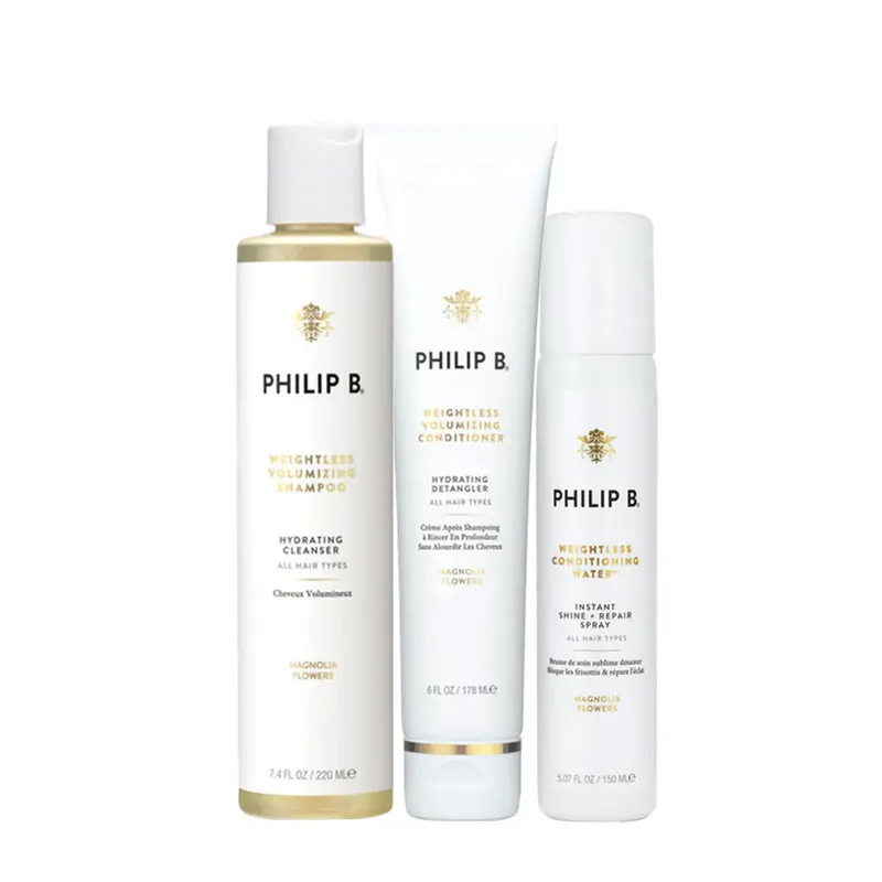 Philip B Weightless Volumizing Shampoo 220ml Conditioner 178ml Conditioning Water 150ml