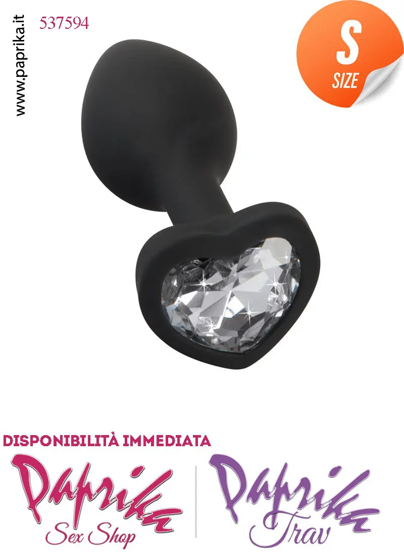 Plug Anale Piccolo Silicone Gioiello Cuore Trasparente
