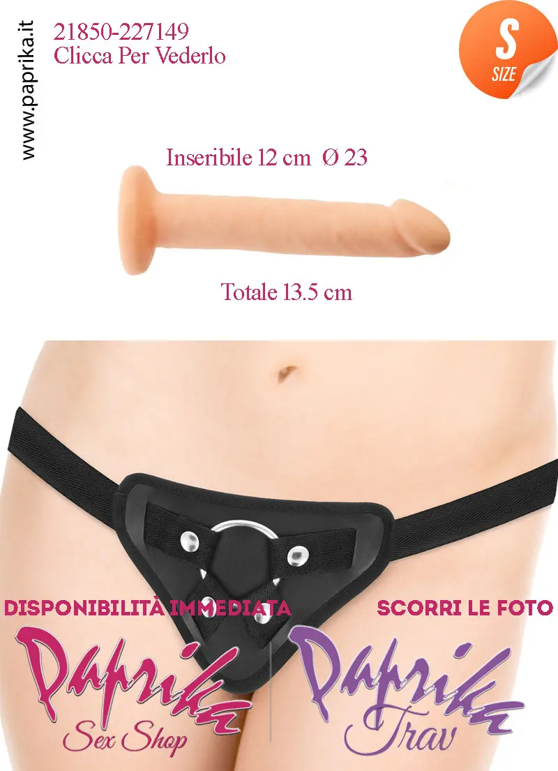 Strap-On Fallo Small Non Vibrante 12 cm Ø 23 Mutanda Anelli Acciaio e Gomma