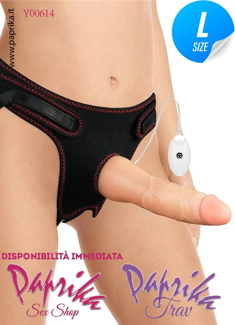 Strap-On Indossabile Mutanda Regolabile Fallo Vibrante 18 cm Ø 38-45
