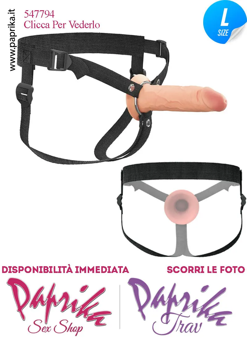 Strap-On Maschile Protesi Cavo Prolunga 16 cm Ø 42 Non Vibrante Silicone