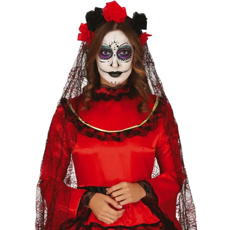Velo di Catrina con fiori