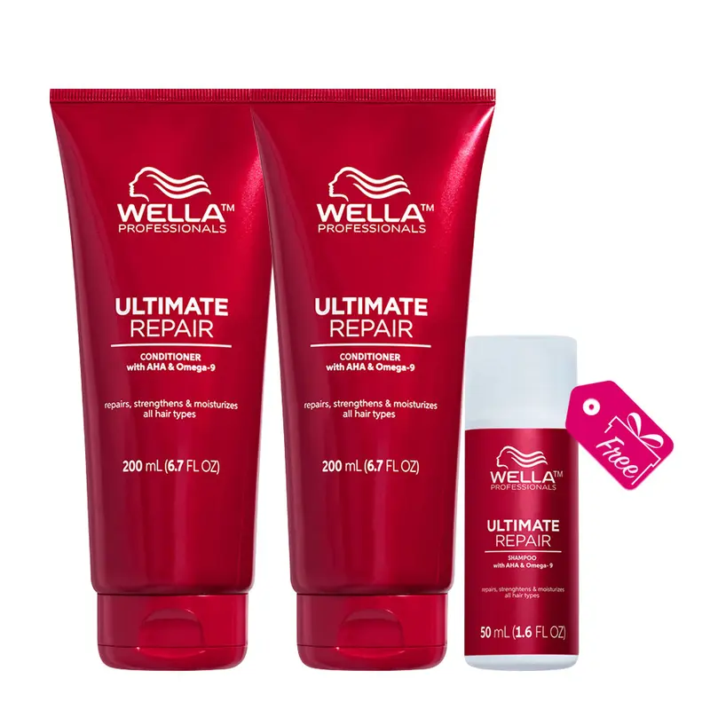 Wella Ultimate Repair Conditioner 200ml X2 + Shampoo 50ml OMAGGIO